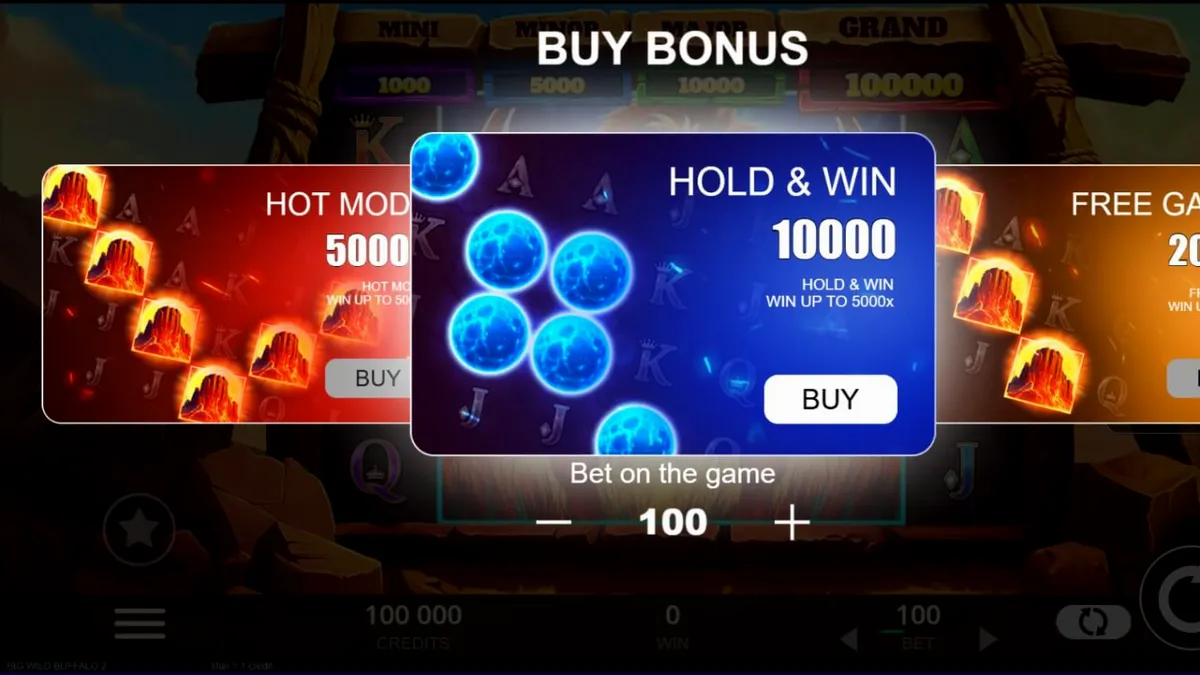 Tampilan visual slot Big Wild Buffalo 2 dengan latar belakang padang rumput Amerika